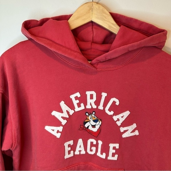 American Eagle x Kelloggs Tony the Tiger Red Pullover Hoodie Men's XXS - Picture 2 of 10